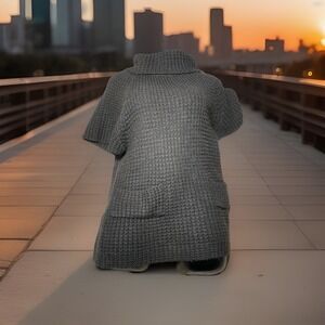 Women's Cowl Sweater Akira Chicago Pockets Red Label Pockets Chunky Knit Large